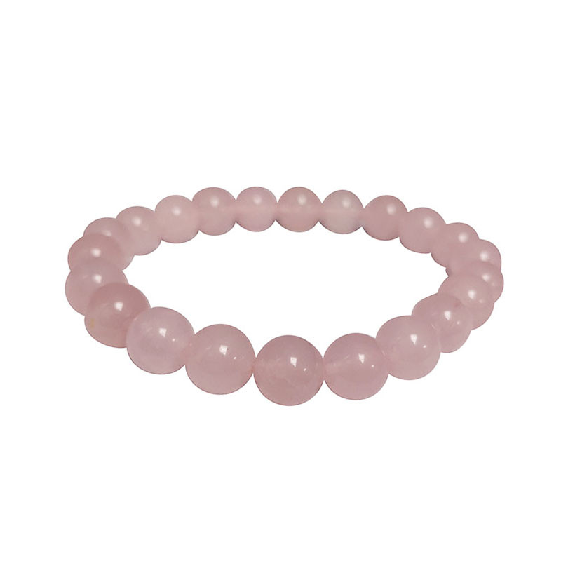 Bracelet Quartz rose boules de 4 à 10mm
