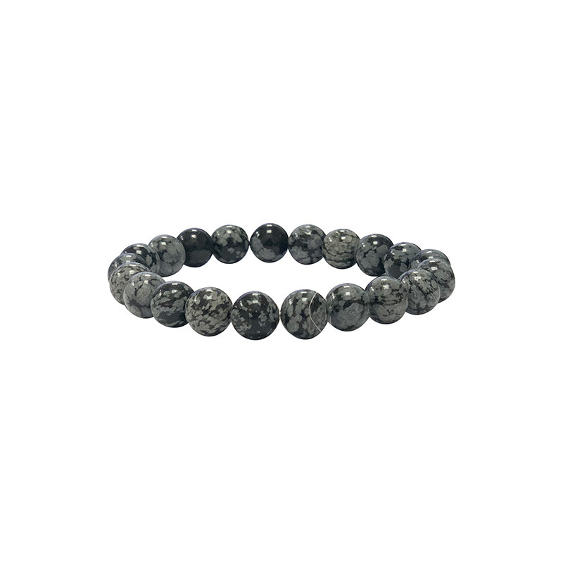 Bracelet Obsidienne neige boules 4 à 8 mm