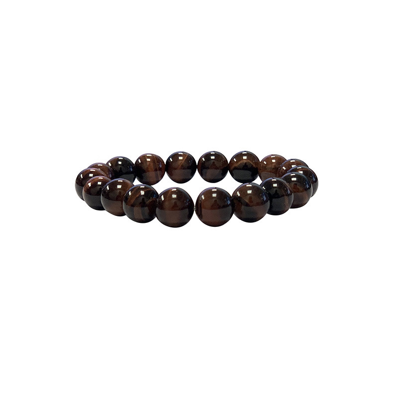 Bracelet oeil de tigre rouge - boules de 4 à 10 mm
