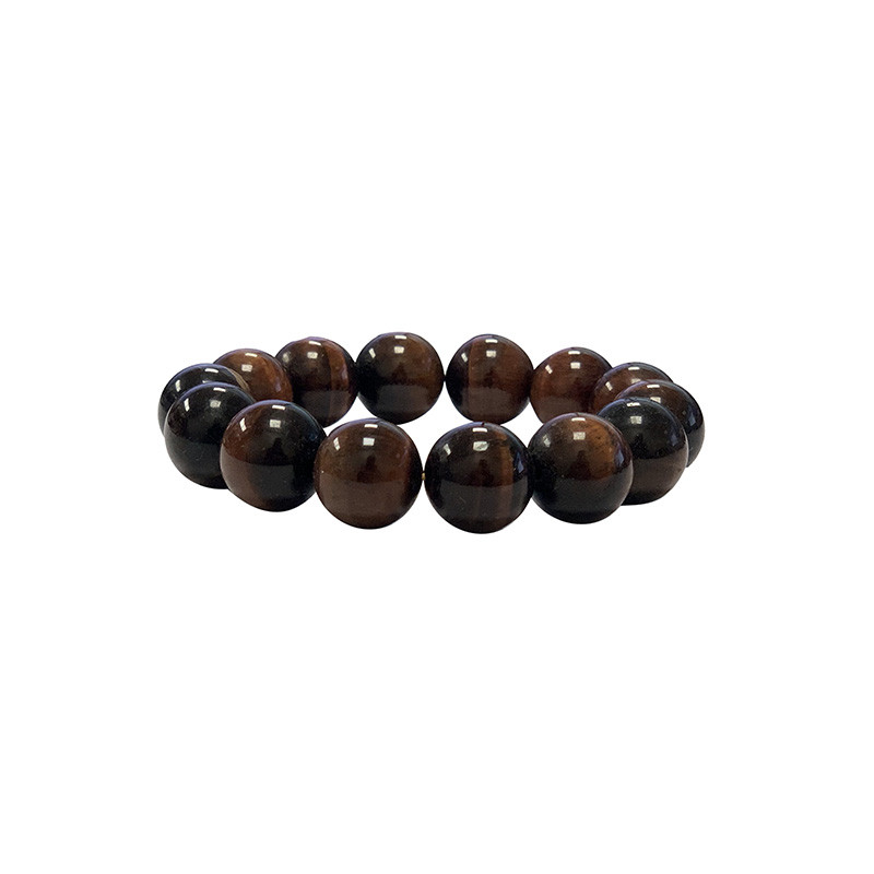 Bracelet oeil de tigre rouge - boules de 4 à 10 mm