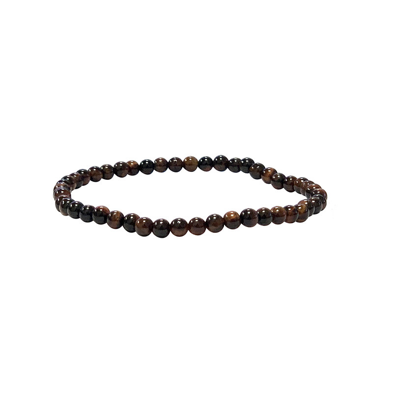 Bracelet oeil de tigre rouge - boules de 4 à 10 mm