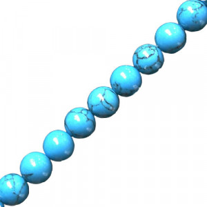 Collier howlite teinte turquoise boules 4 à 8 mm - 42cm