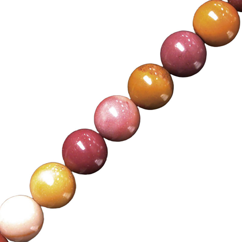 Collier mokaïte 42cm - boules de 4 à 10 mm