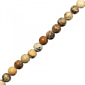 Collier jaspe paysage 6 à 8 mm - 42cm