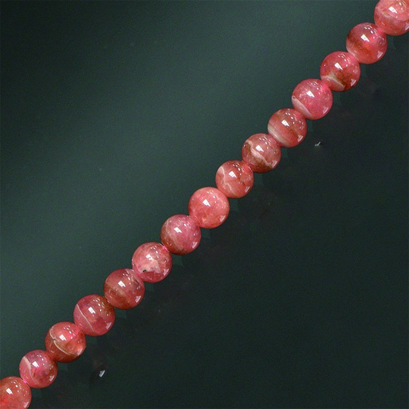 Collier rhodochrosite boules 4 et 6 mm - 42cm