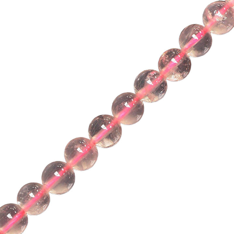 Collier quartz rose boules 4 à 10 mm - 42cm