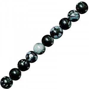 Collier obsidienne mouchetée boules 6 à 8 mm - 42cm