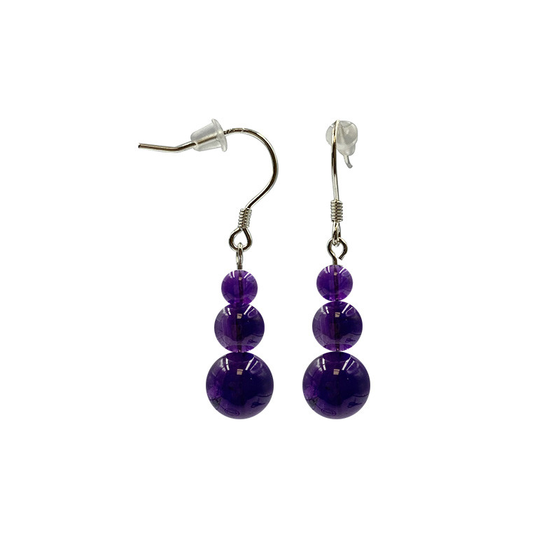 Boucles d'oreilles en Argent 925 – Différentes matières – Lot de 3 paires