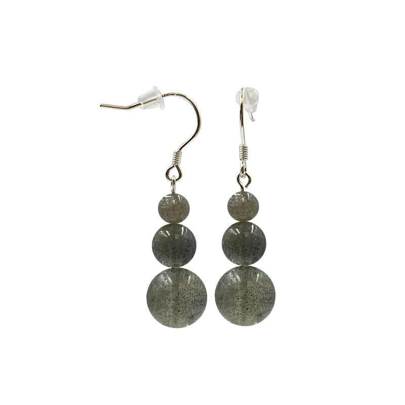 Boucles d'oreilles en Argent 925 – Différentes matières – Lot de 3 paires