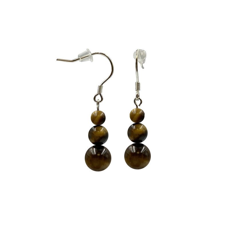 Boucles d'oreilles en Argent 925 – Différentes matières – Lot de 3 paires