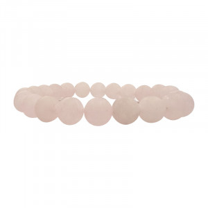 Bracelet quartz rose 6 ou 8mm dépoli