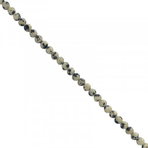 Fil Jaspe dalmatien de 42 cm perles de 4 mm