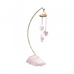 Carillon 3 pointes cristal de roche sur socle