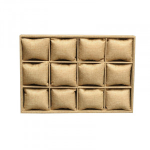 Plateau 24x35 cm avec 12 casiers et coussins