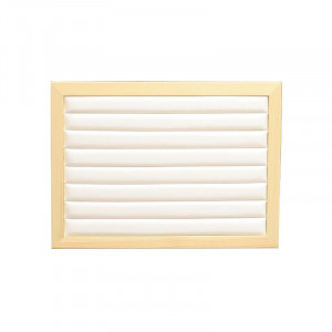 Présentoir bagues blanc et bords en bois (pin)- la pièce