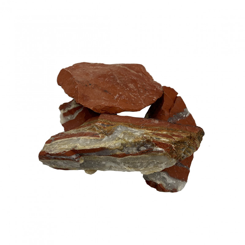 Jaspe rouge à veine brut d' Afrique du sud - Le kg - 2 à 4 cm