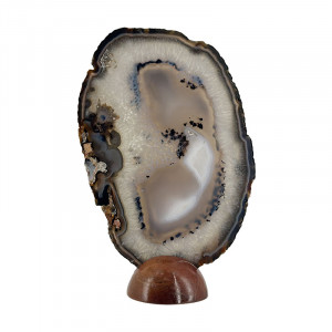 Agate fine sur socle bois - Pièce unique - 202509_261