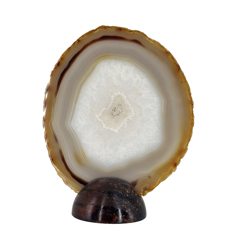 Agate fine sur socle bois - Pièce unique - 202509_266