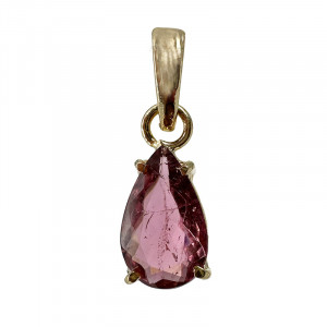 Pendentif Tourmaline montage plaqué or - Pièce unique - 202511_208