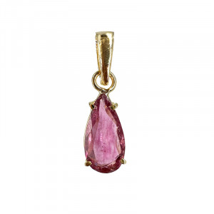 Pendentif Tourmaline montage plaqué or - Pièce unique - 202511_212