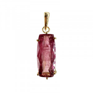Pendentif Tourmaline montage plaqué or - Pièce unique - 202511_214