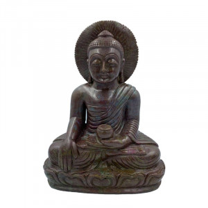 Statuette Bouddha en Rubis Corindon - Pièce unique - 202001_05