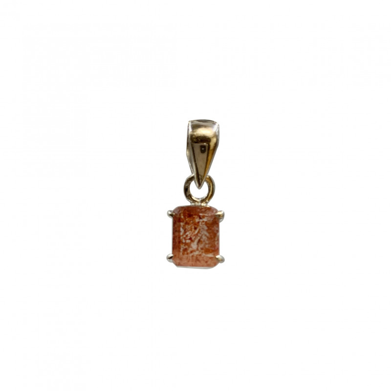 Pendentif pierre taillée Quartz Lepidocrocite - argent 0.925 rhodié