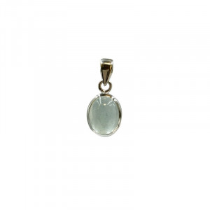Pendentif cabochon Aigue Marine sur argent 0,925 - Pièce unique - 202002_22N202